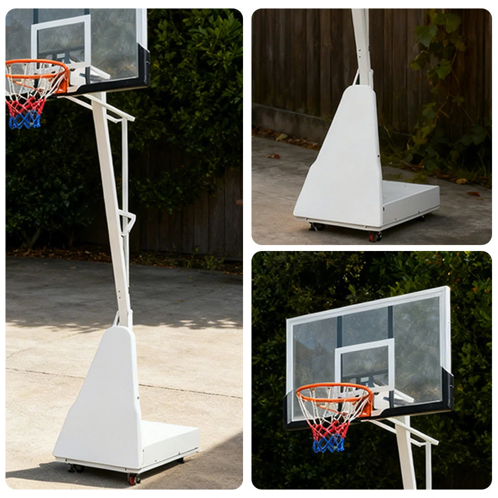 DUNK MASTER M024S Basketball System Portable Basketball Stand Ring Hoop Ironman - White