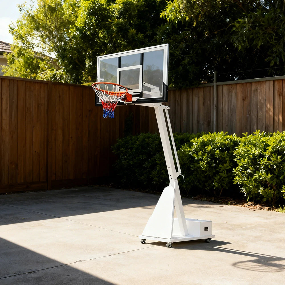 DUNK MASTER M028 Basketball System Portable Basketball Stand Ring Hoop Ironman - White
