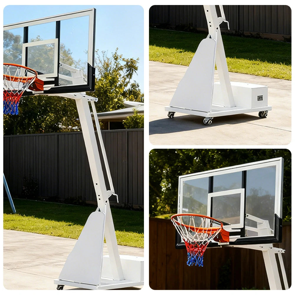 DUNK MASTER M028 Basketball System Portable Basketball Stand Ring Hoop Ironman - White