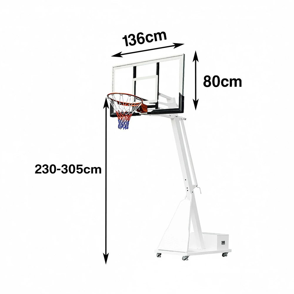 DUNK MASTER M028 Basketball System Portable Basketball Stand Ring Hoop Ironman - White