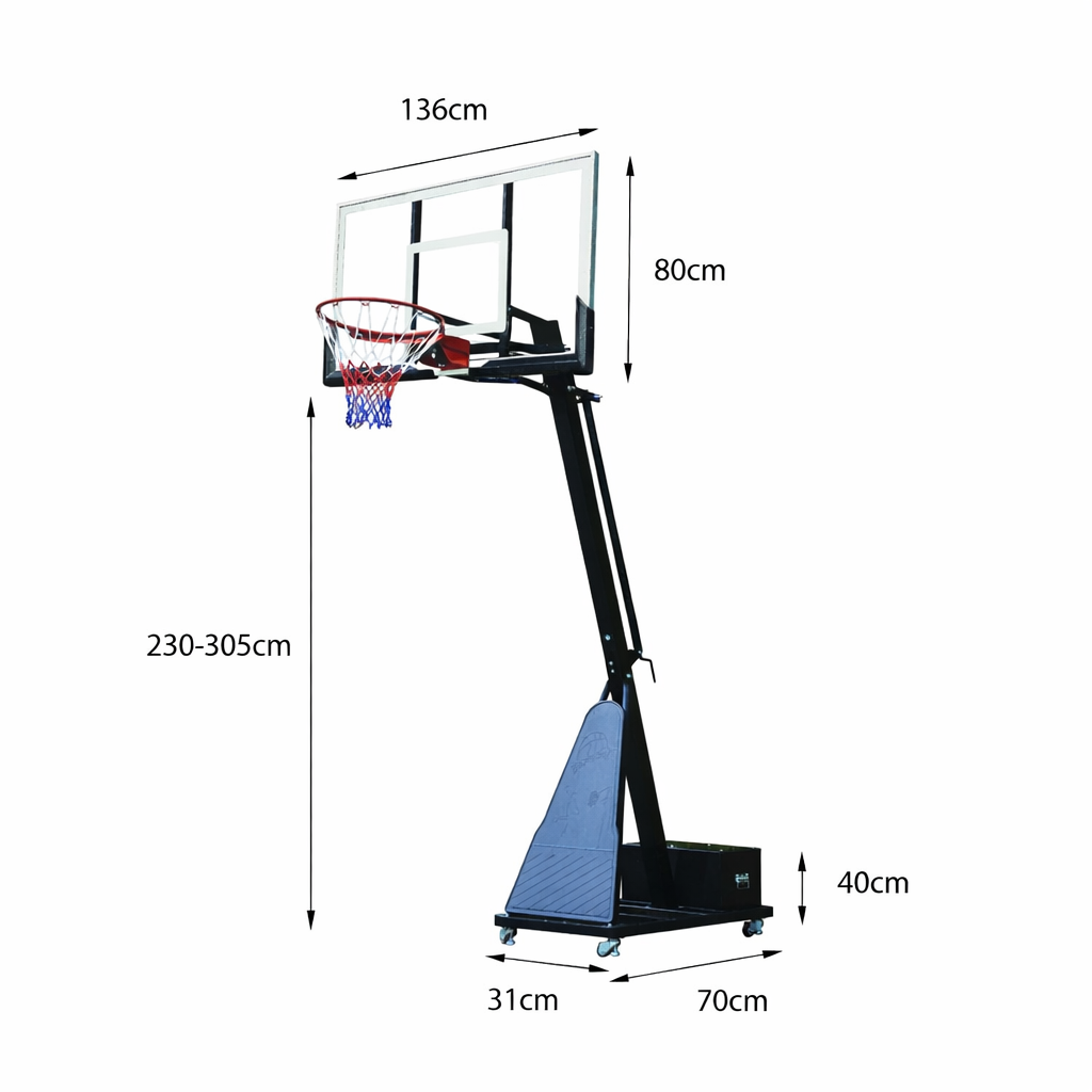 DUNK MASTER M028 Basketball System Portable Basketball Stand Ring Hoop Ironman - Black