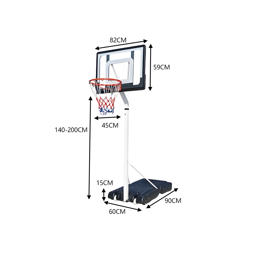 DUNK MASTER M034PL Basketball System Portable Basketball Stand Ring Hoop Ironman