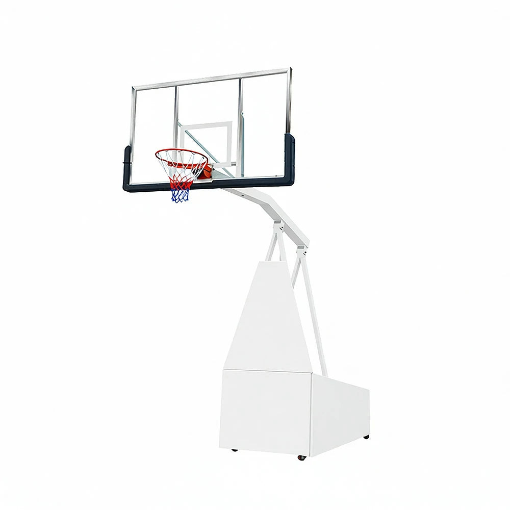 DUNK MASTER SG-2 Basketball System Portable Basketball Stand Ring Hoop Ironman Heavy Duty Professional - White