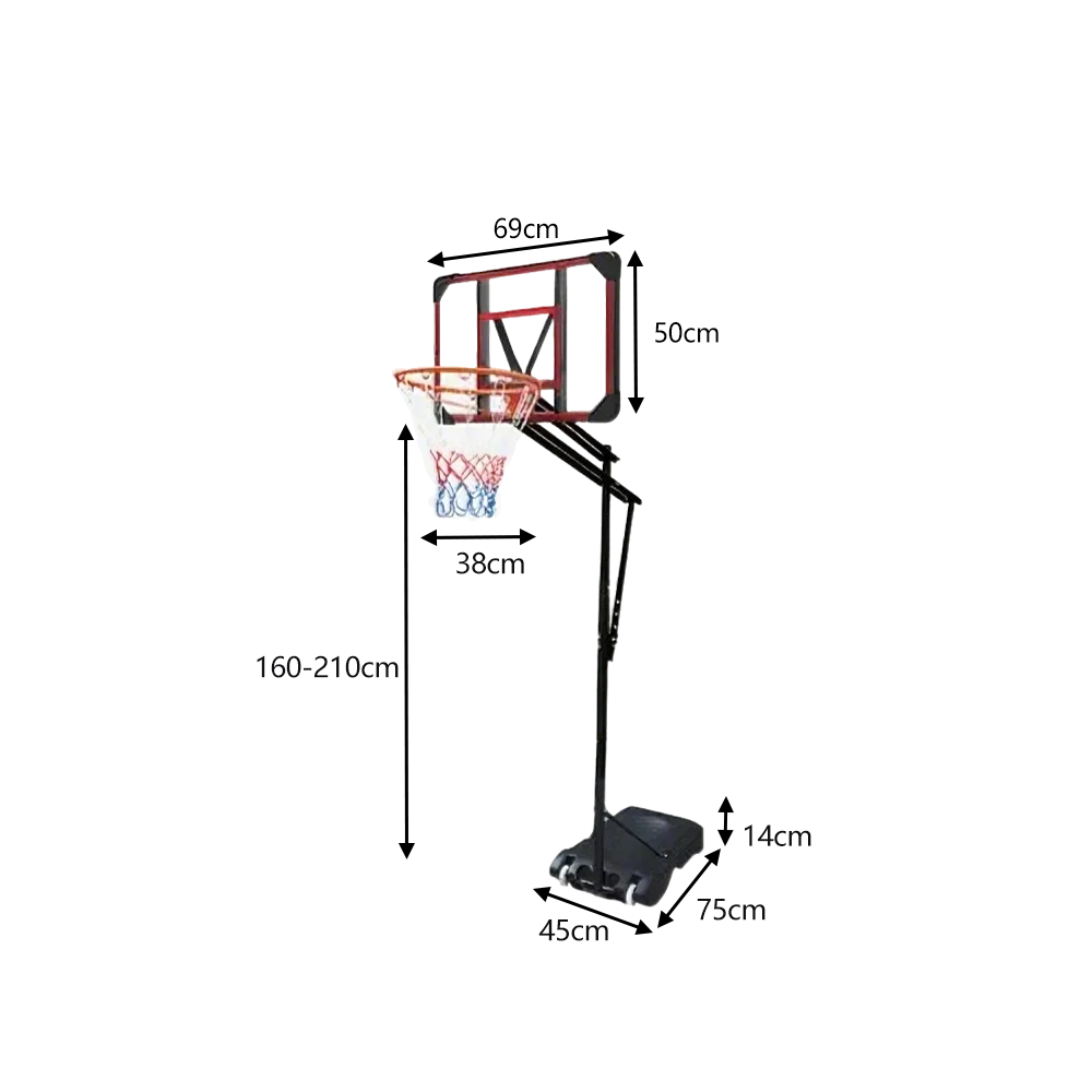 DUNK MASTER ACE C QIAN Basketball System Portable Basketball Stand Ring Hoop Ironman