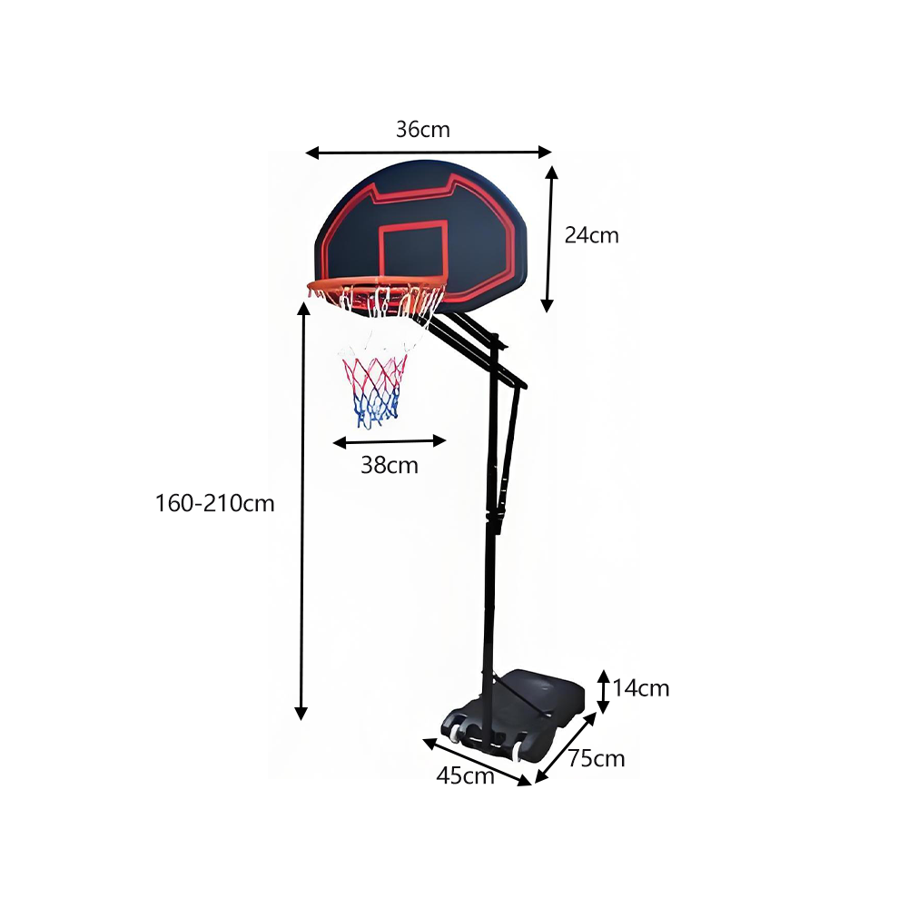 DUNK MASTER ACE E QIAN Basketball System Portable Basketball Stand Ring Hoop Ironman