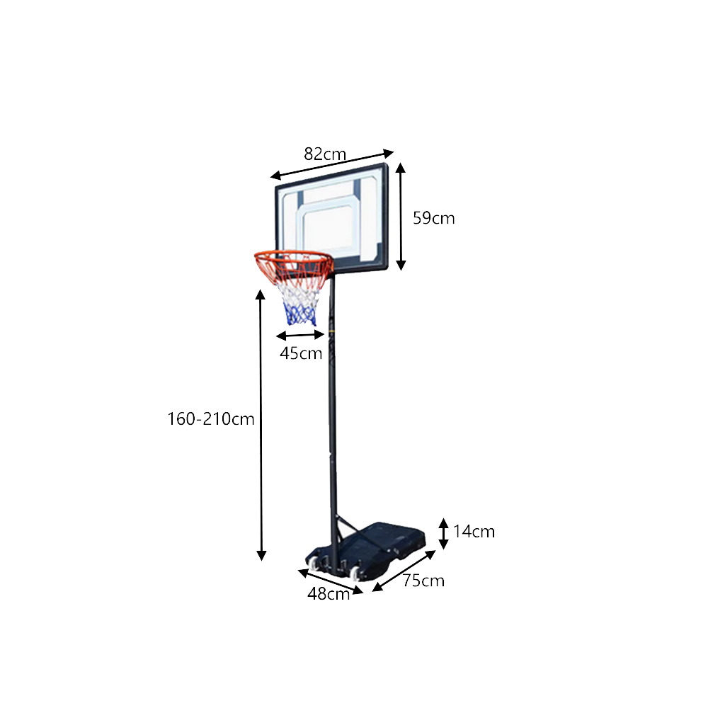 DUNK MASTER M0182 Basketball System Portable Basketball Stand Ring Hoop Ironman