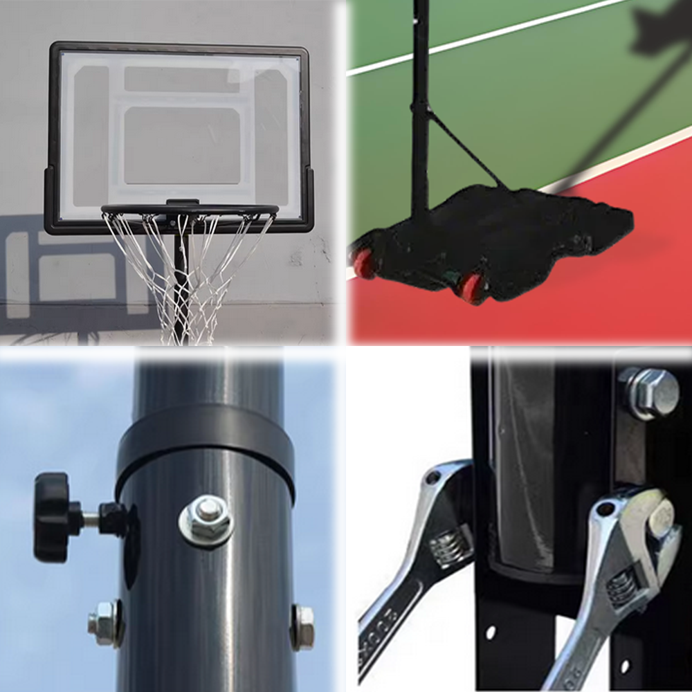 DUNK MASTER M0182Y Basketball System Portable Basketball Stand Ring Hoop Ironman