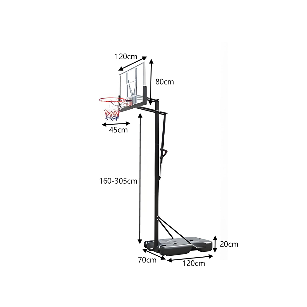 DUNK MASTER M021 Basketball System Portable Basketball Stand Ring Hoop Ironman