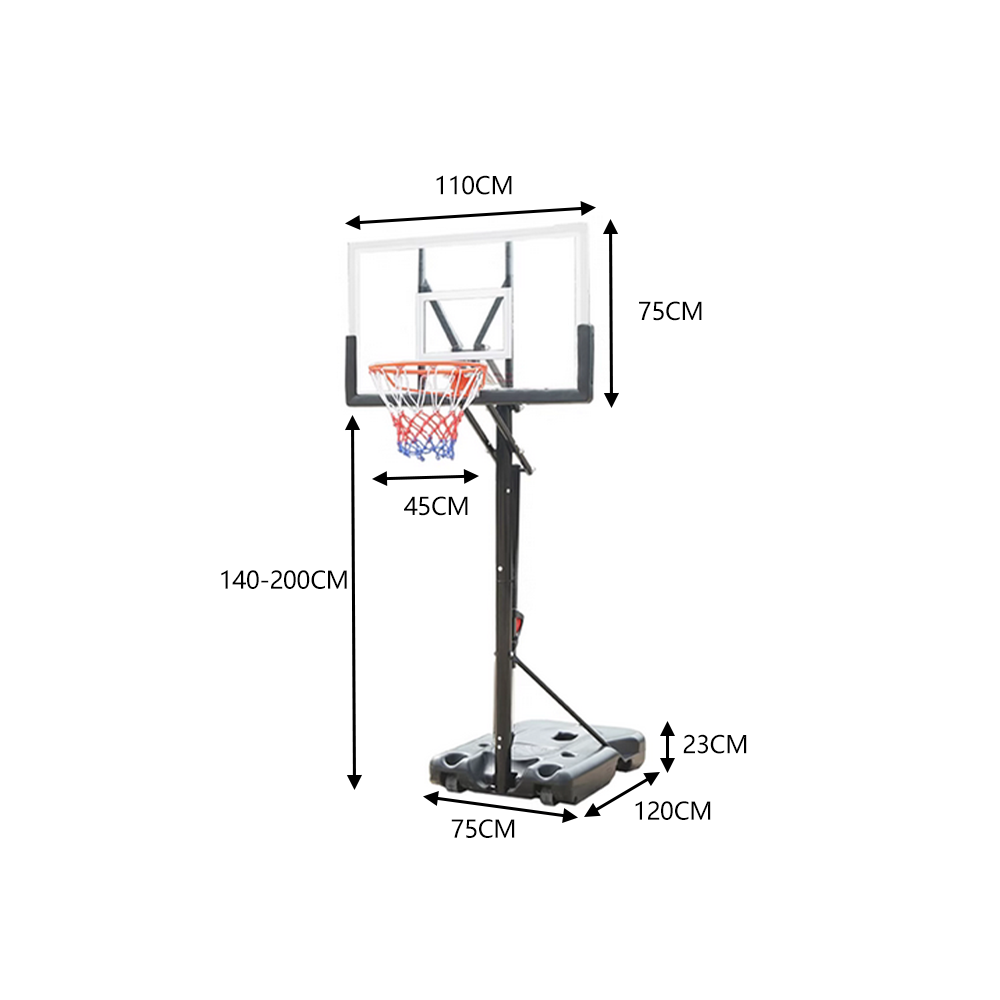 DUNK MASTER M021PL Basketball System Portable Basketball Stand Ring Hoop Ironman