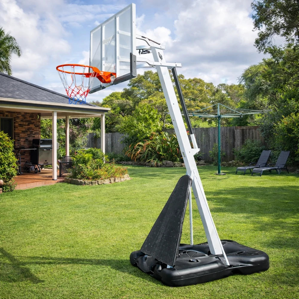 DUNK MASTER M027 Basketball System Portable Basketball Stand Ring Hoop Ironman - White