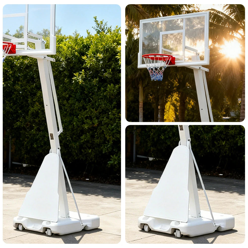 DUNK MASTER M027 Basketball System Portable Basketball Stand Ring Hoop Ironman - White