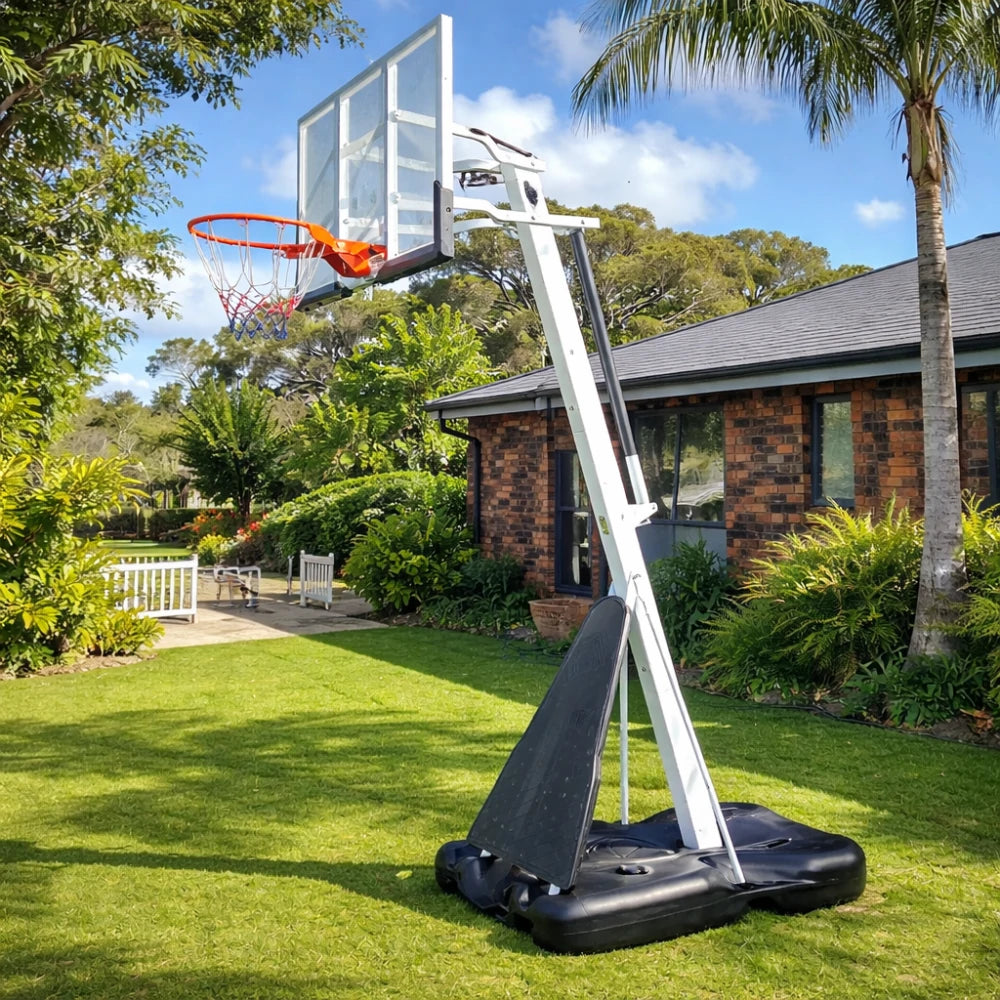 DUNK MASTER M027 Basketball System Portable Basketball Stand Ring Hoop Ironman - White