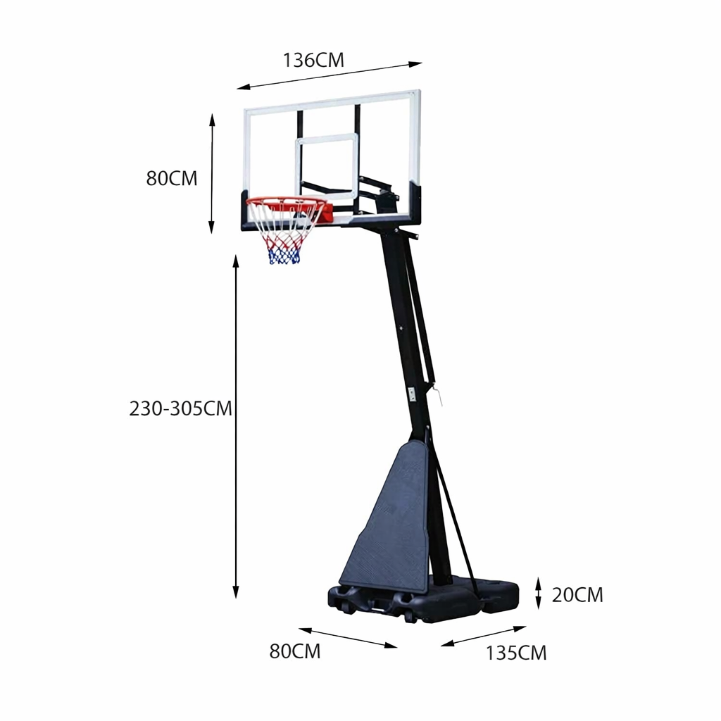 DUNK MASTER M027 Basketball System Portable Basketball Stand Ring Hoop Ironman - Black