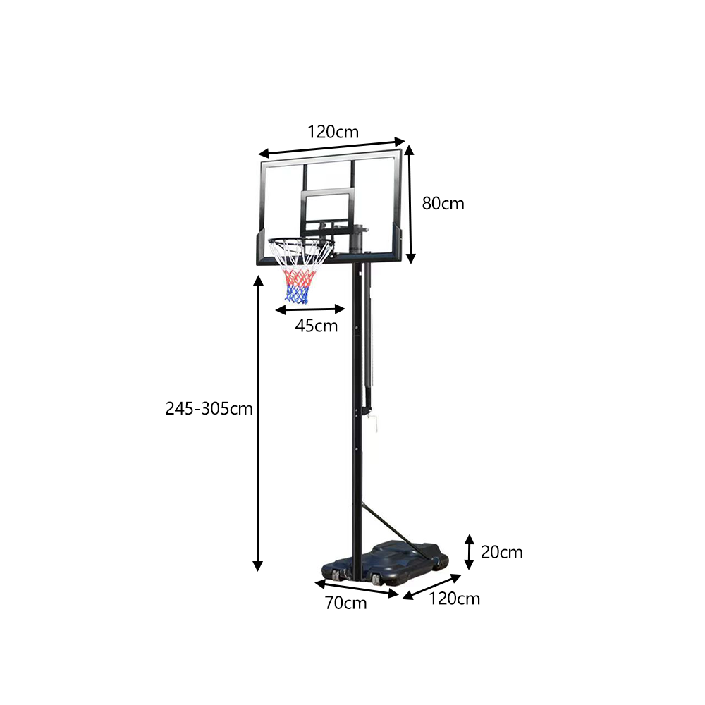 DUNK MASTER M042 Basketball System Portable Basketball Stand Ring Hoop Ironman