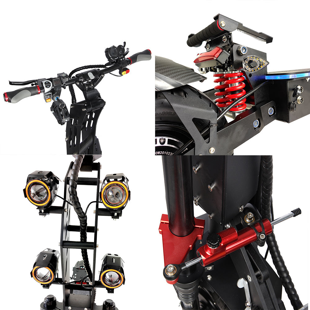 GLIDER 72V Dual Motors 8000W 40Ah Electric Scooter Foldable Dual Motors - Black