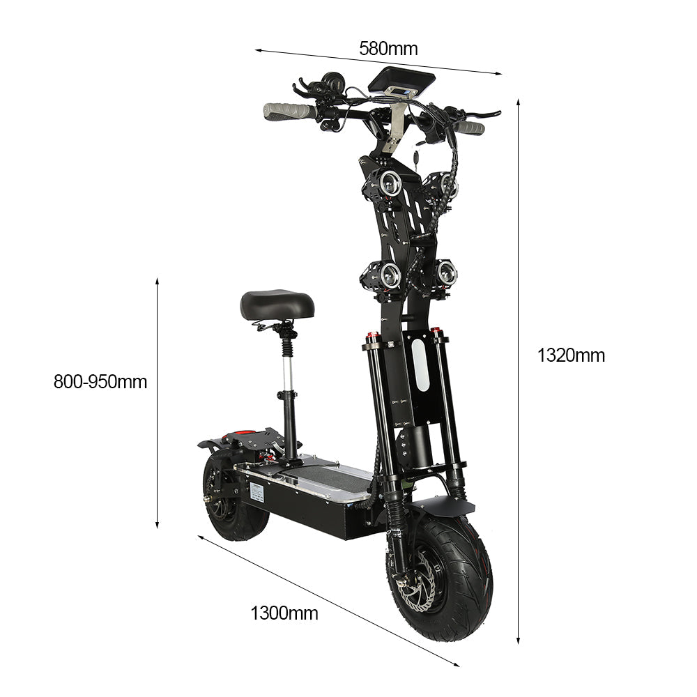 GLIDER 72V Dual Motors 8000W 40Ah Electric Scooter Foldable Dual Motors - Black