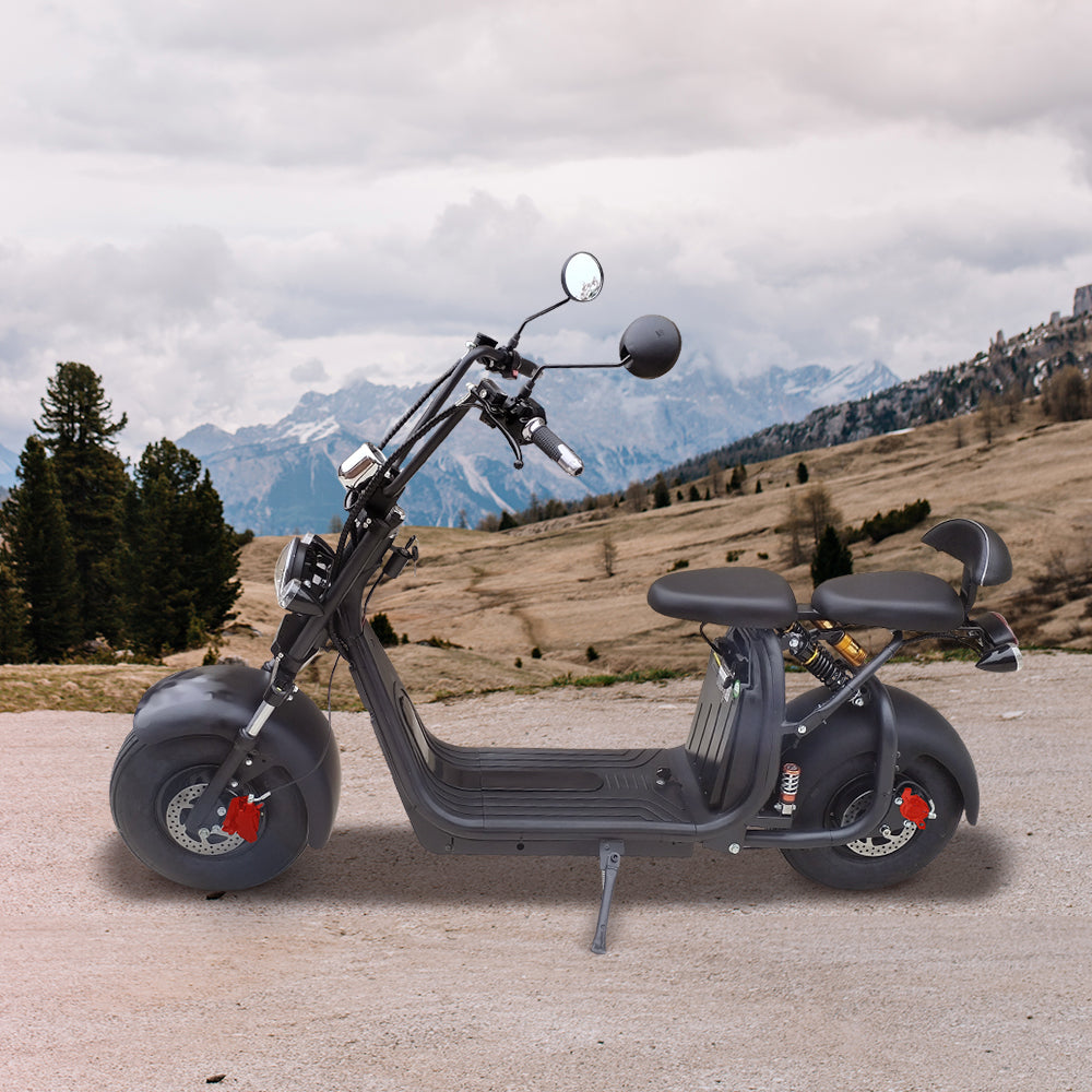 C07AP 2000W 60V 20AH Electric Scooter Big Wheel Motorcycle Scooter Adult Riding - Black