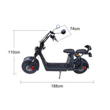 C07AP 2000W 60V 20AH Electric Scooter Big Wheel Motorcycle Scooter Adult Riding - Black