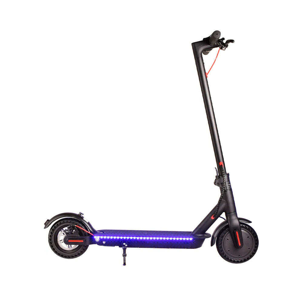 M365 Blue LED Strip Electric Scooter Foldable Motorised Scooter Honeycomb Tires With Shock Absorber A11E - Black