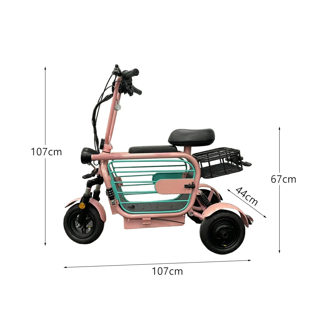 AKEZ Dudu3 500W 48V Foldable Electric Scooter High-Carbon Steel Frame - Pink