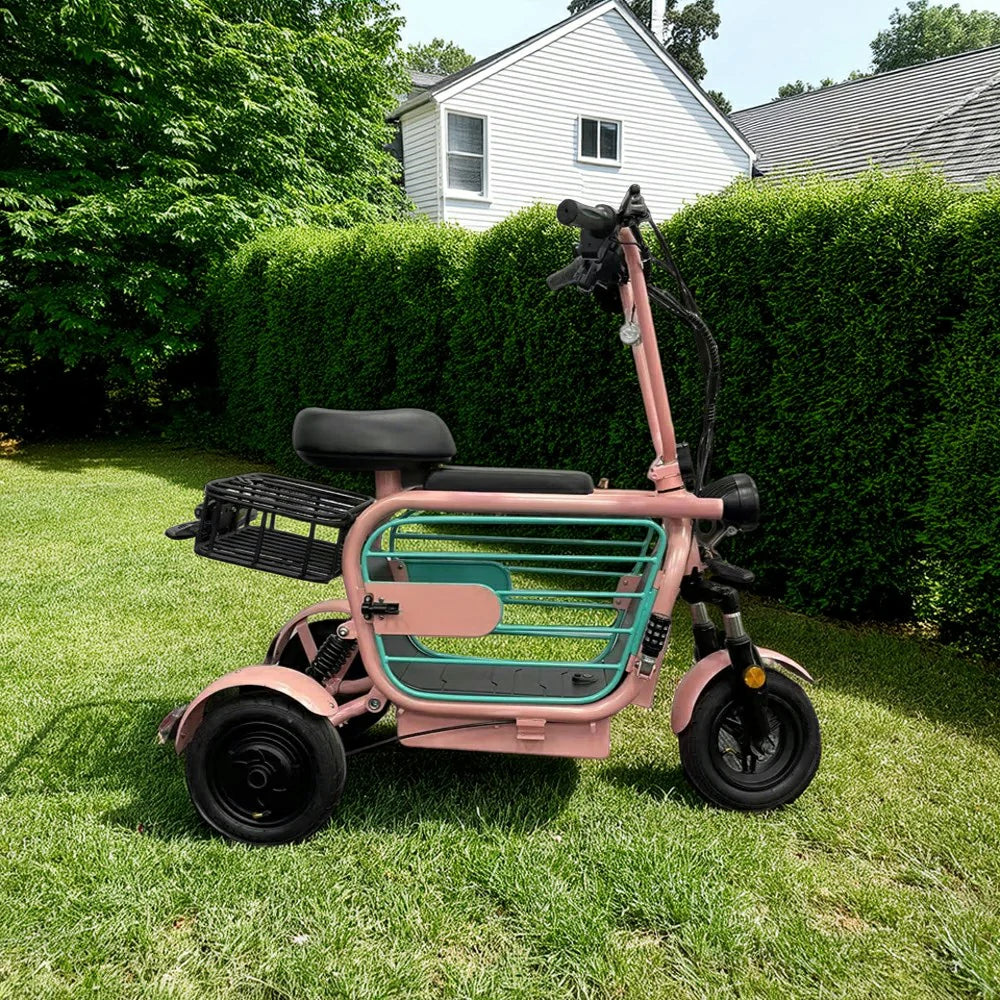 AKEZ Dudu3 500W 48V Foldable Electric Scooter High-Carbon Steel Frame - Pink