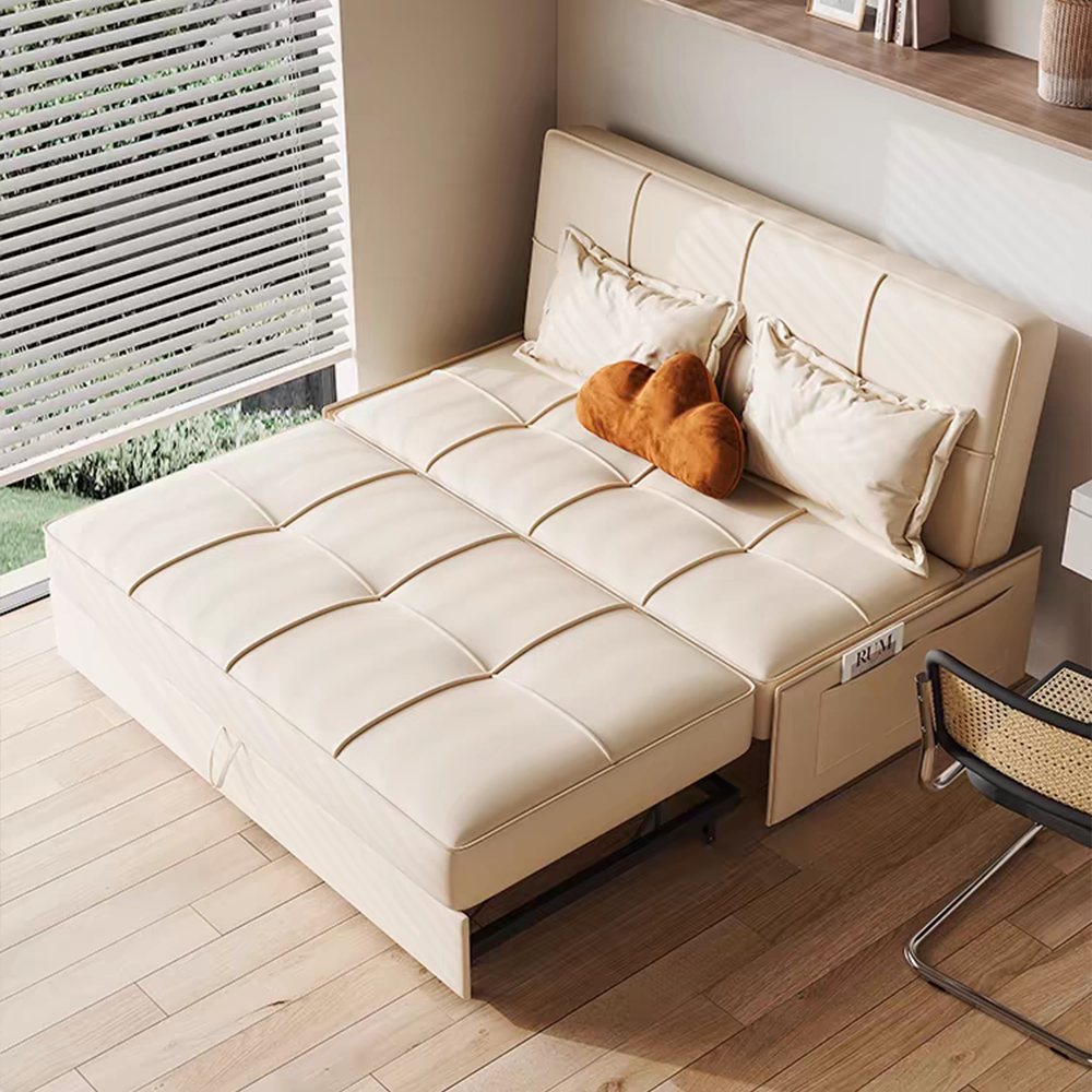 LUXORA FC1040 100/120/135/150cm Steel Frame Sofa Solid Wood Sofa Bed