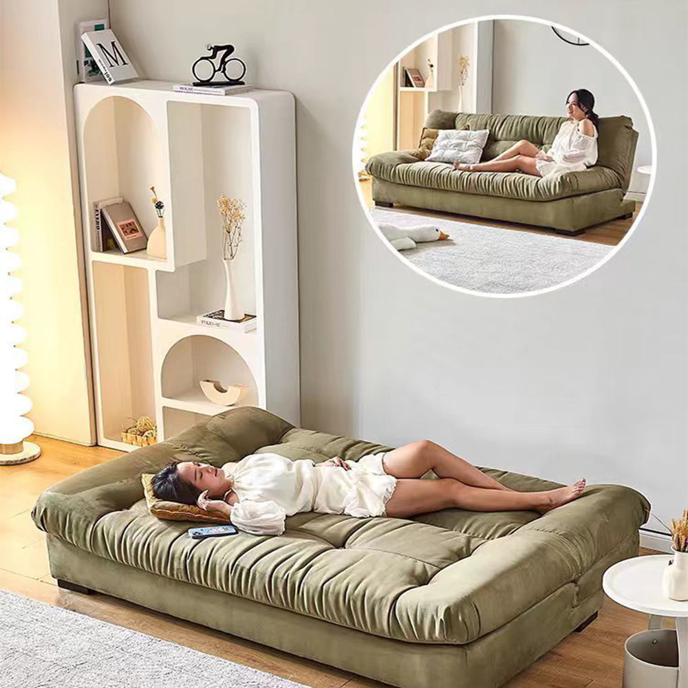 LUXORA FC1043 Solid Wood 195/240cm Sofa Down Feathers and Plush Cotton Filling Sofa Bed