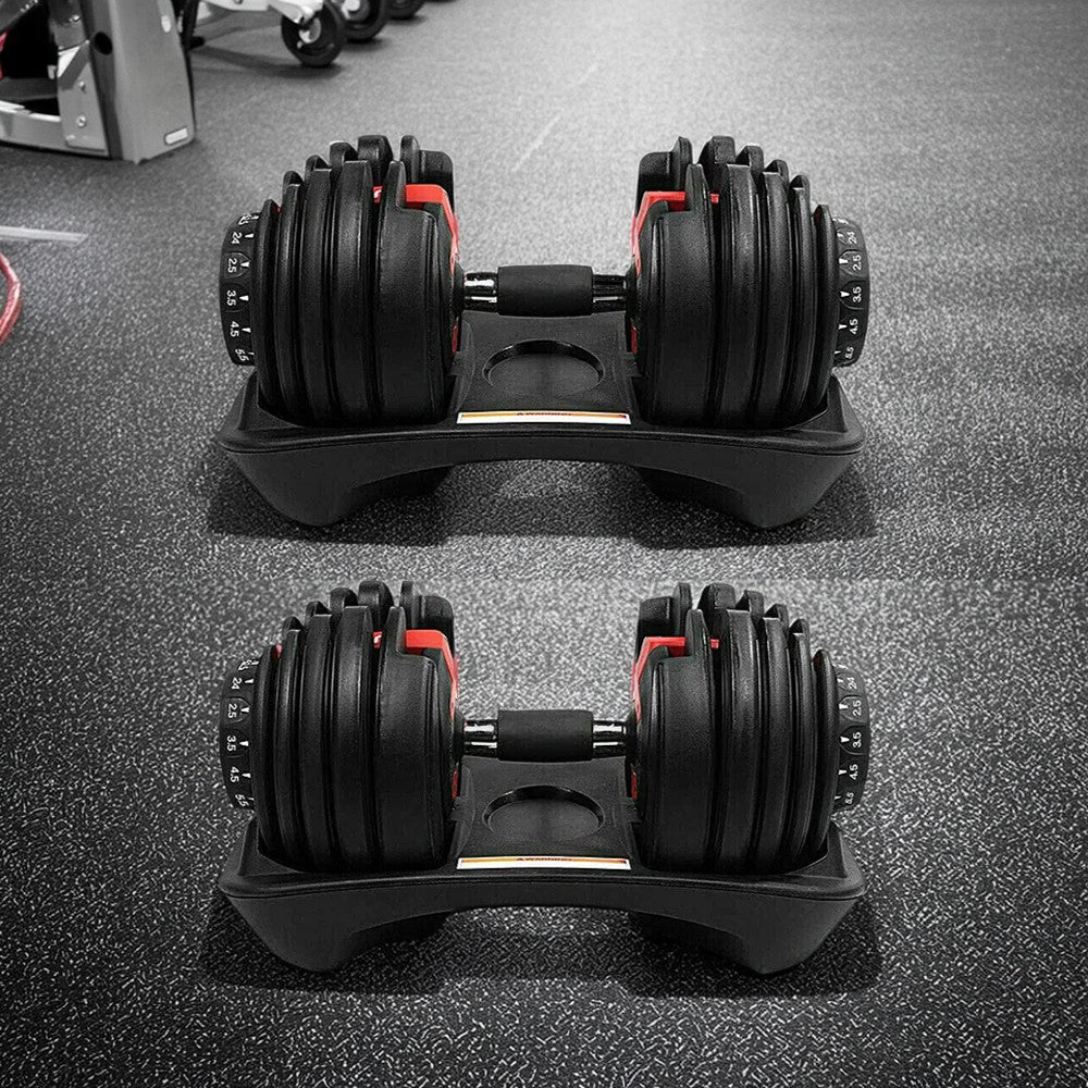 FITPRO 24kg/24kgx2 Adjustable Dumbbell Exercise Equipment Weight Fitness Home Gym Smith Machine