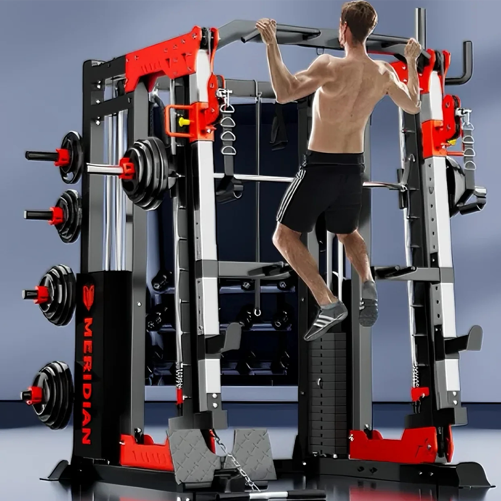 MERIDIAN 007 Multi Function Power Rack Squat Cage Weight Train Equipment  Home Gym Smith Machine