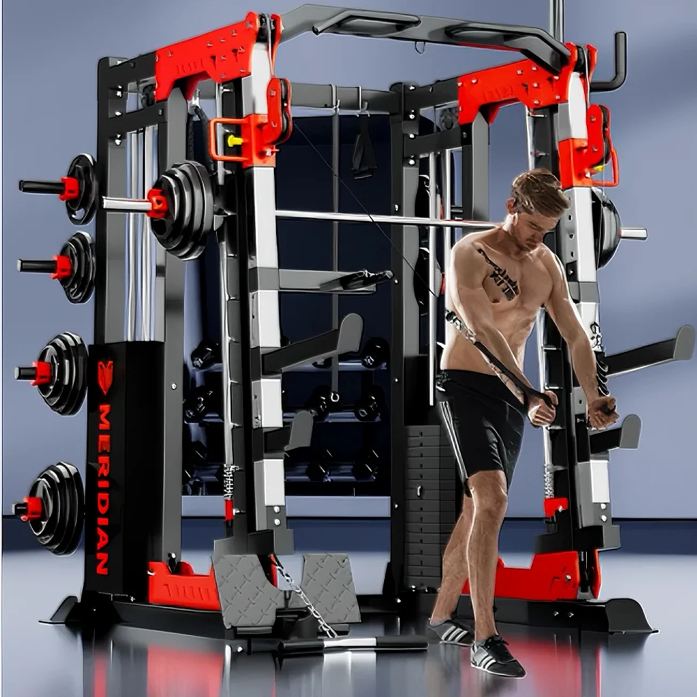 MERIDIAN 007 Multi Function Power Rack Squat Cage Weight Train Equipment  Home Gym Smith Machine