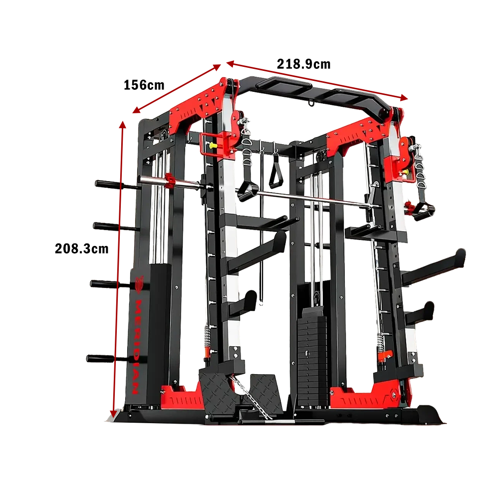 MERIDIAN 007 Multi Function Power Rack Squat Cage Weight Train Equipment  Home Gym Smith Machine