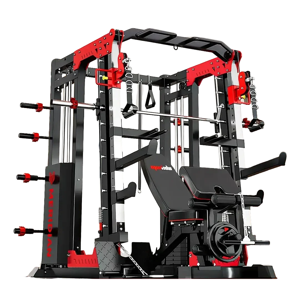 MERIDIAN 007 Multi Function Power Rack Squat Cage Weight Train Equipment  Home Gym Smith Machine