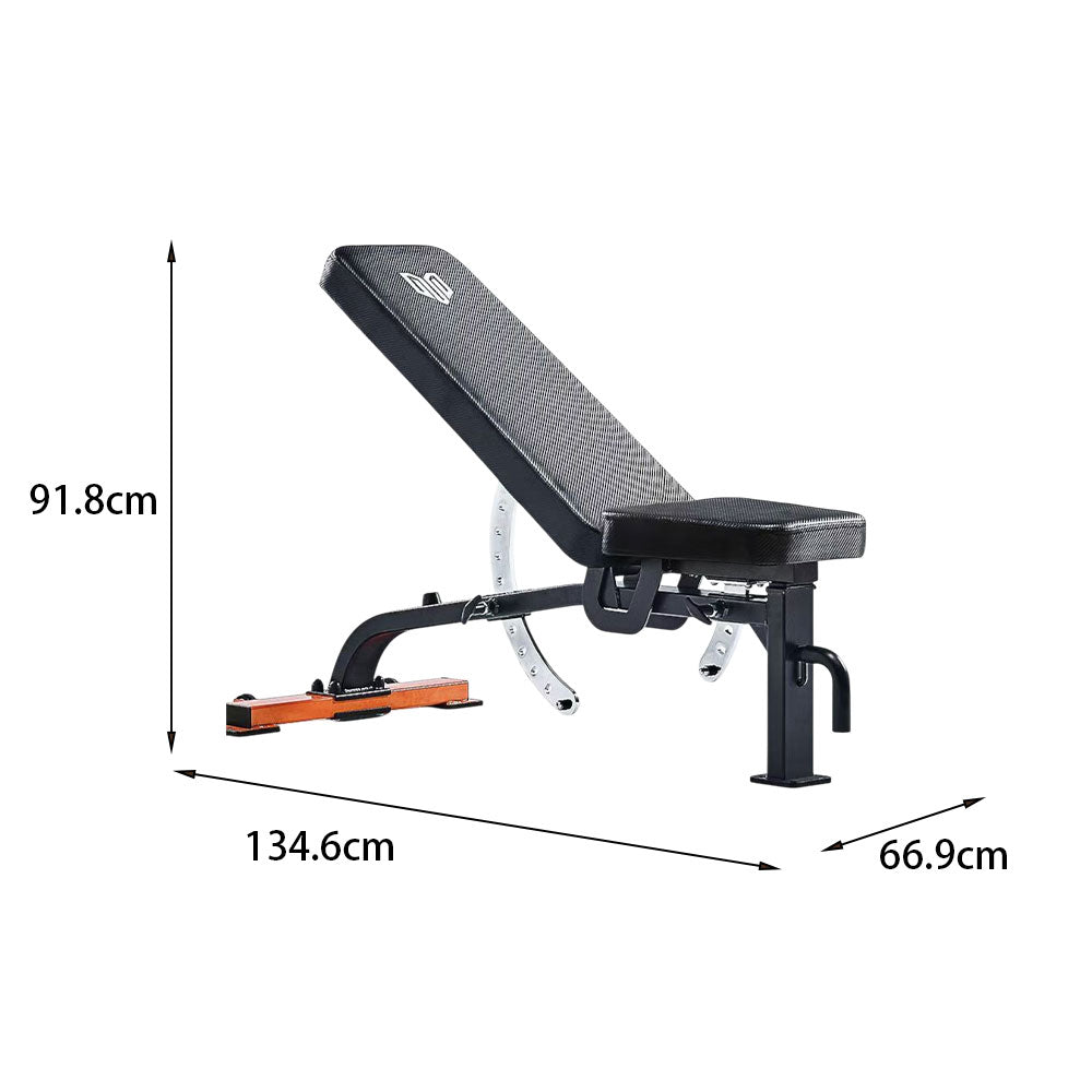 MERIDIAN B5 134.6cm Home Fitness Gear Front Rollers Heavy - Duty Thick Pipes Dumbbell Bench Press Home Gym