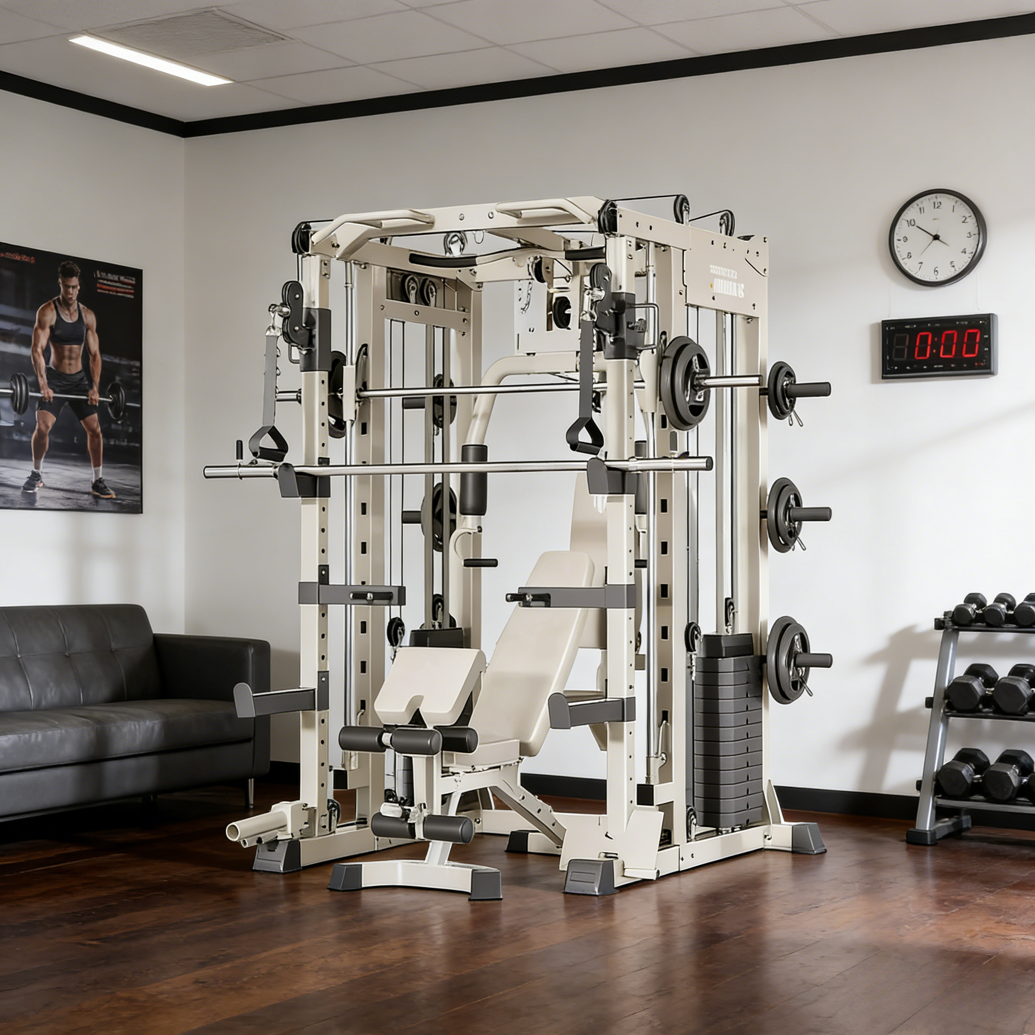 MERIDIAN B6 Multi Function Power Rack Squat Cage Weight Train Equipment Smith Butterfly Machine Home Gym Smith Machine