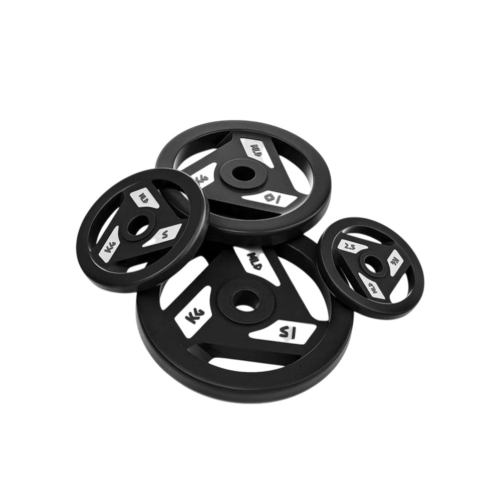 MERIDIAN D5 2.5/5/10/15KG Colorful & Black Rubber-Coated All-Iron Barbell Plates with Three-Hole Large Grip for Strength Training Home Gym