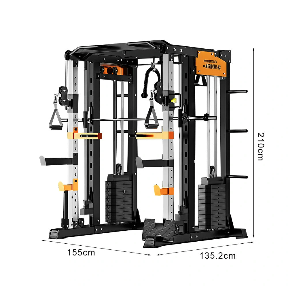 MERIDIAN H3 146 Steel Stable Structure Multi-Functional Home Power Training Squat Rack  Home Gym Smith Machine