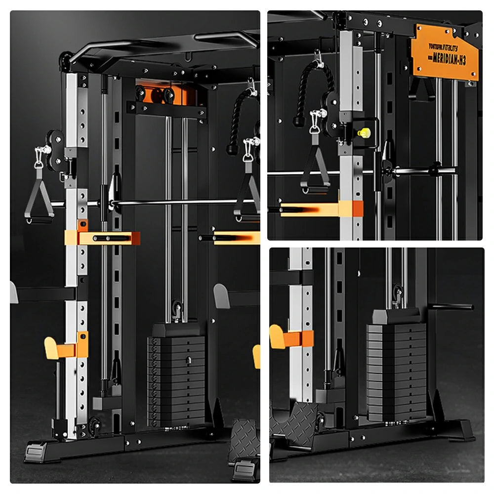 MERIDIAN H3 146 Steel Stable Structure Multi-Functional Home Power Training Squat Rack  Home Gym Smith Machine
