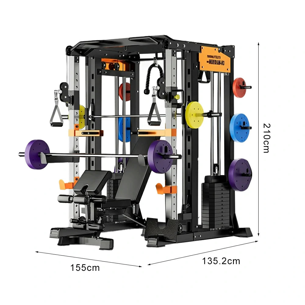 MERIDIAN H3 146 Steel Stable Structure Multi-Functional Home Power Training Squat Rack  Home Gym Smith Machine