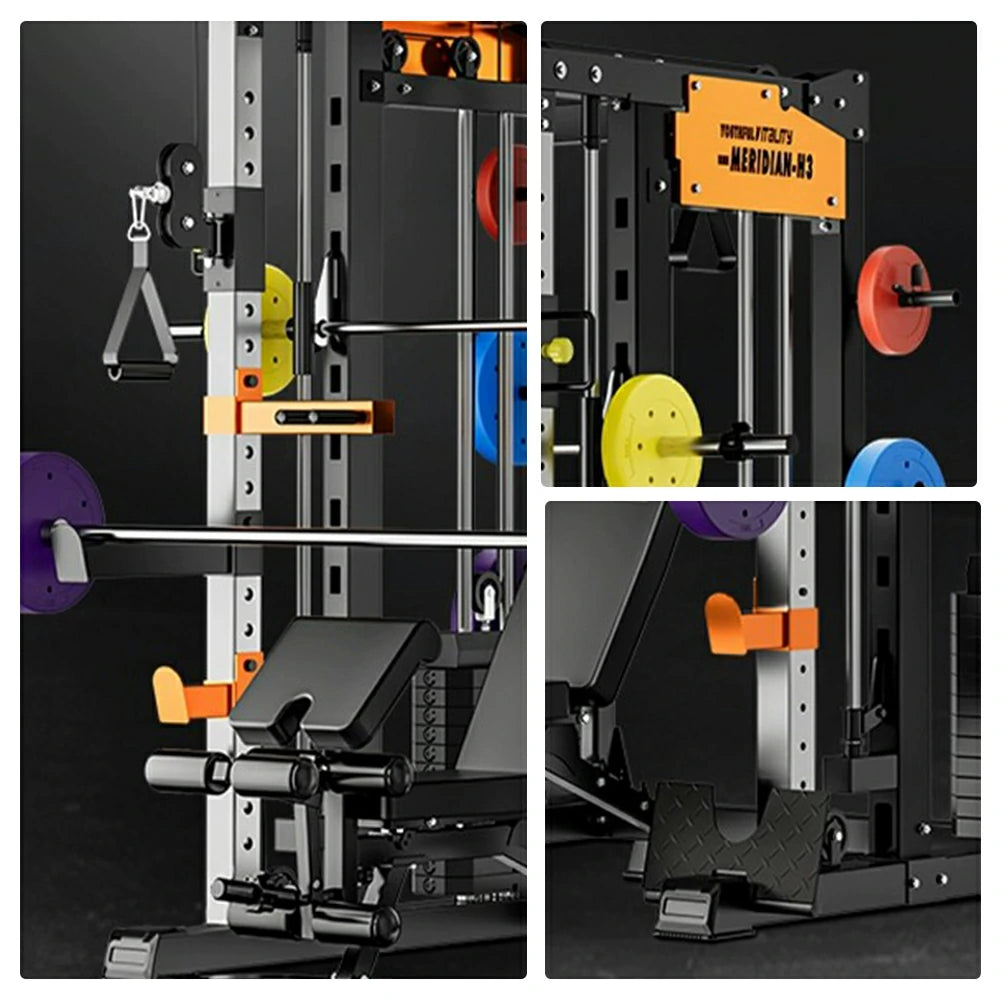 MERIDIAN H3 146 Steel Stable Structure Multi-Functional Home Power Training Squat Rack  Home Gym Smith Machine