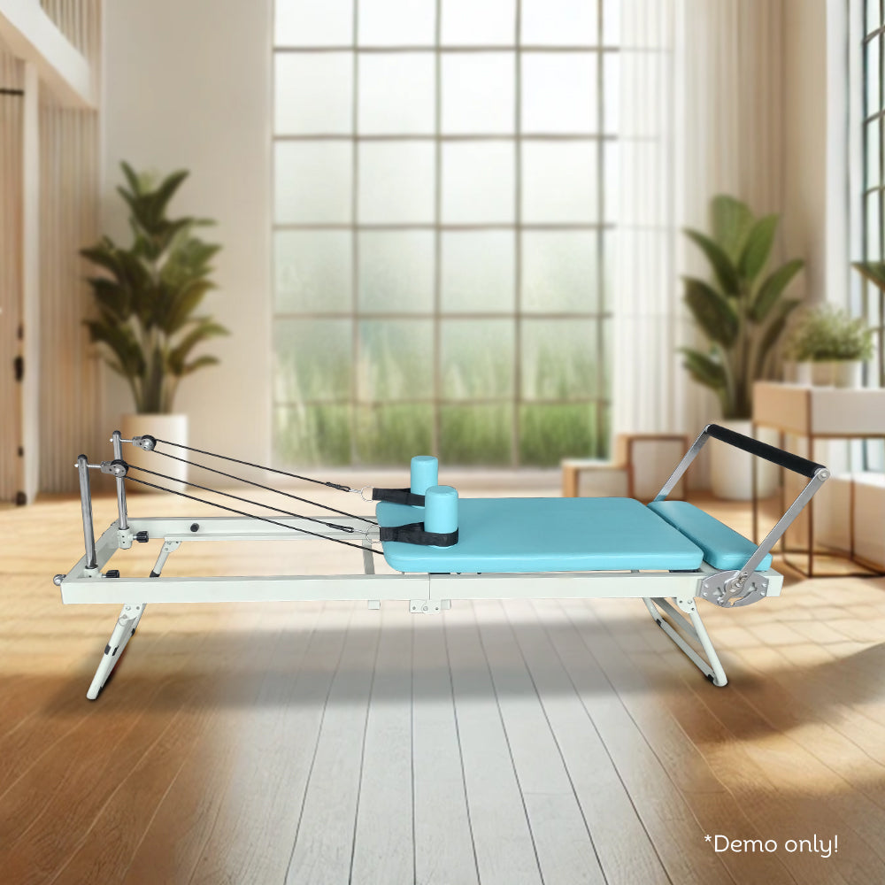 FLEXIO Multi-purpose Foldable Steel Frame Pilates Reformer Pilates Tables - Blue Home Gym