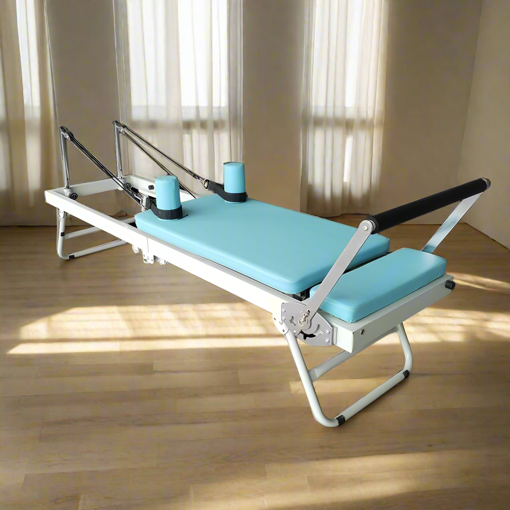 FLEXIO Multi-purpose Foldable Steel Frame Pilates Reformer Pilates Tables - Blue Home Gym