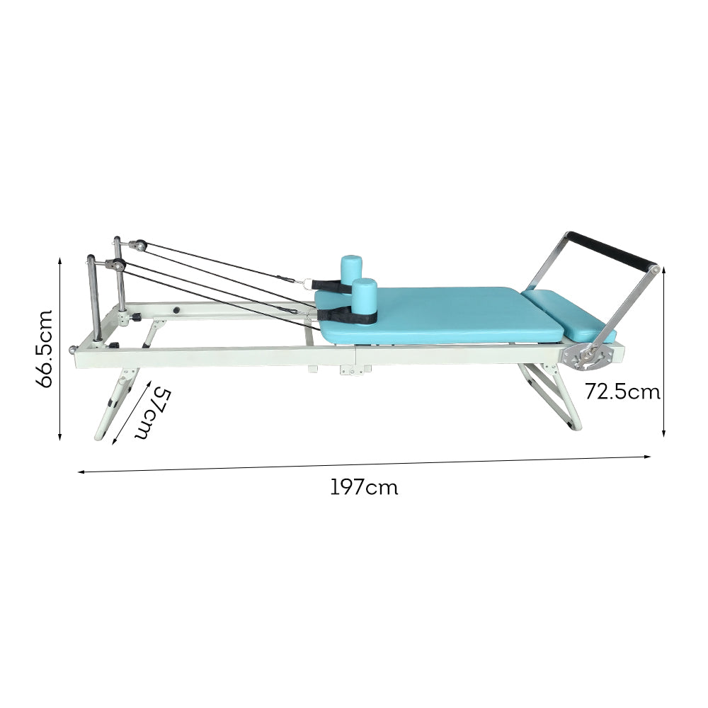 FLEXIO Multi-purpose Foldable Steel Frame Pilates Reformer Pilates Tables - Blue Home Gym