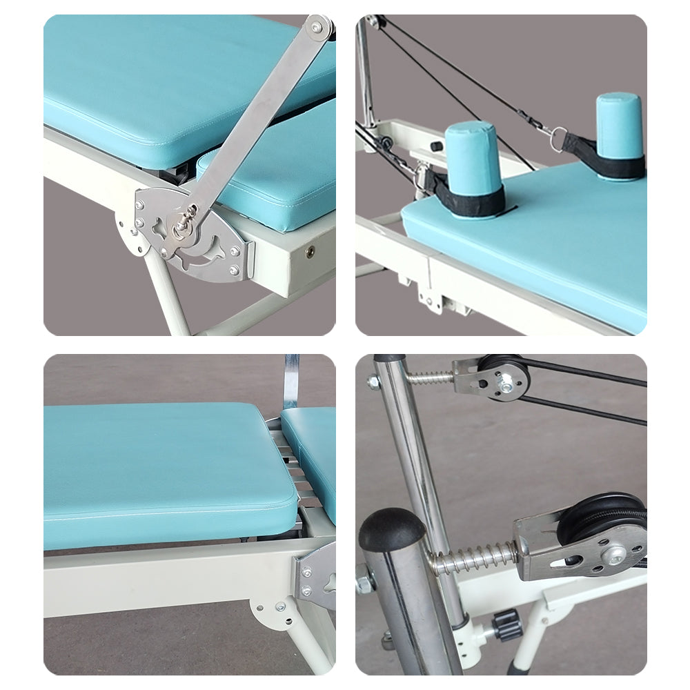 FLEXIO Multi-purpose Foldable Steel Frame Pilates Reformer Pilates Tables - Blue Home Gym