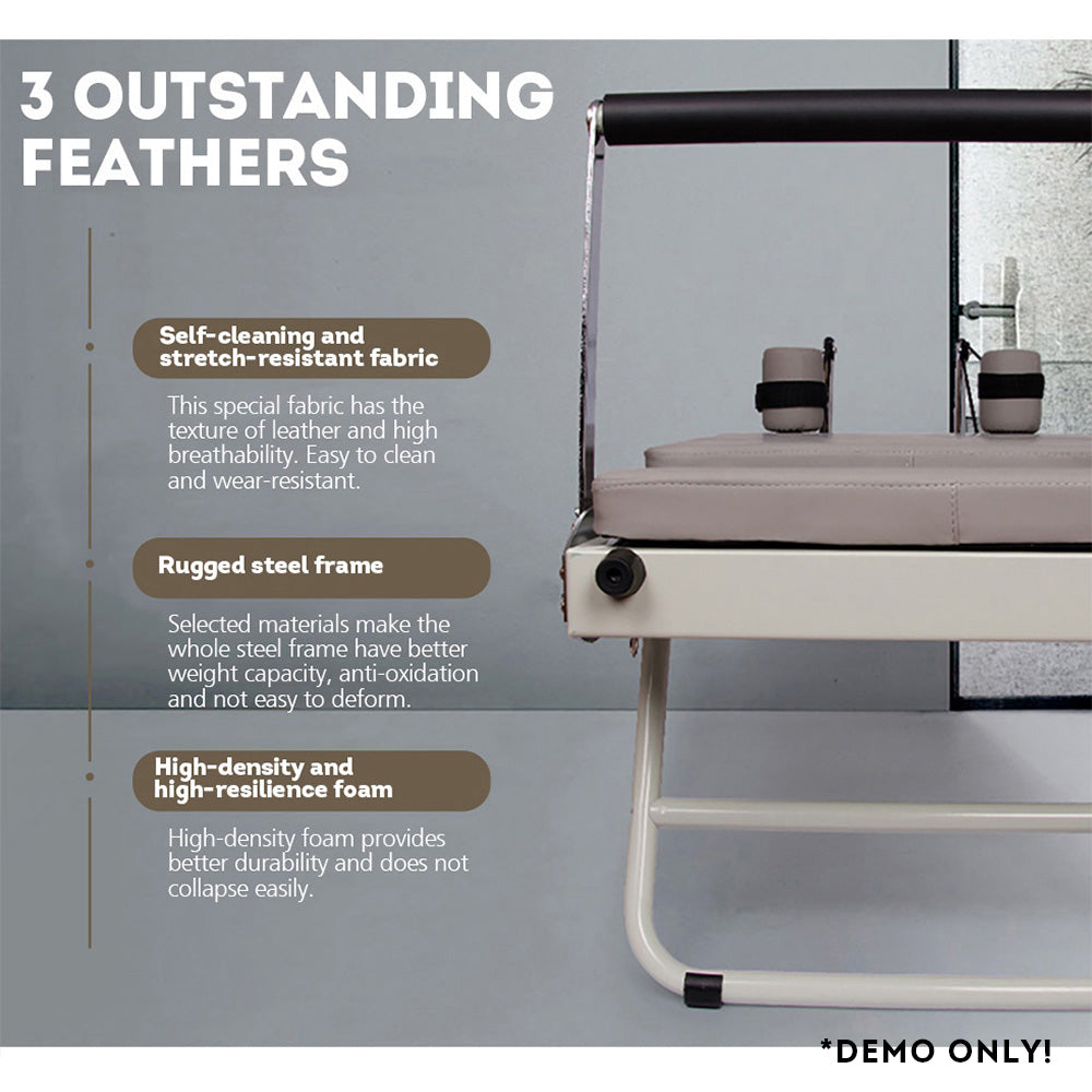 FLEXIO Multi-purpose Foldable Steel Frame Pilates Reformer Pilates Tables-Pink Home Gym