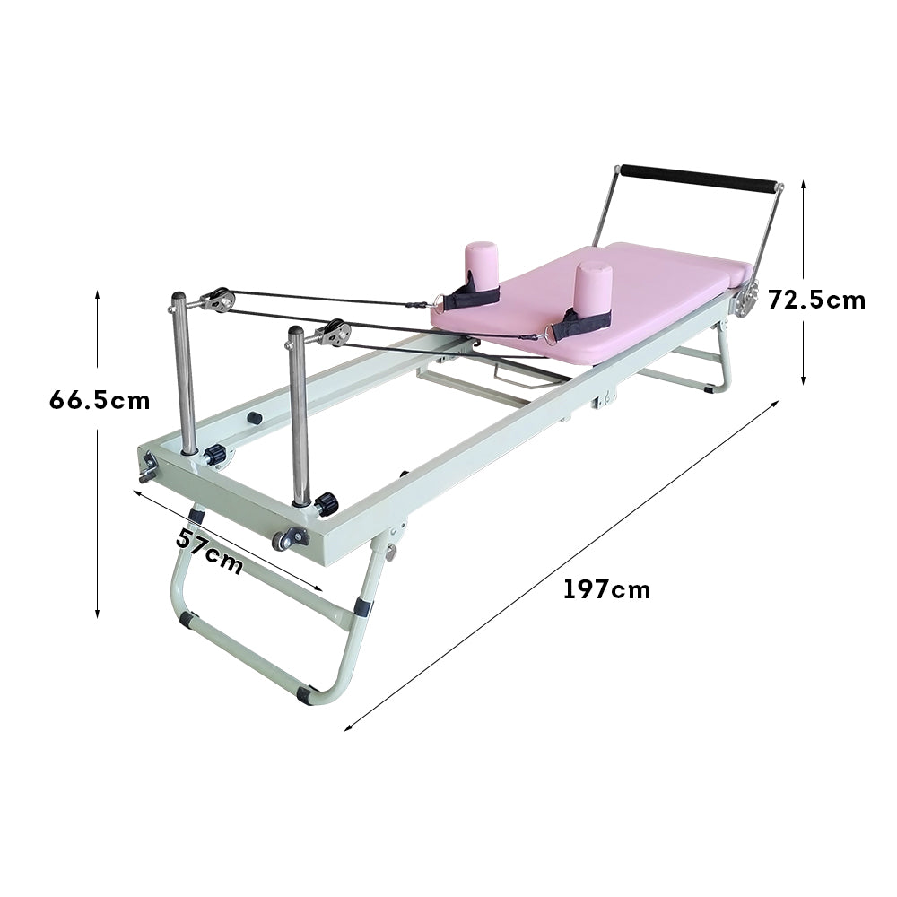 FLEXIO Multi-purpose Foldable Steel Frame Pilates Reformer Pilates Tables-Pink Home Gym
