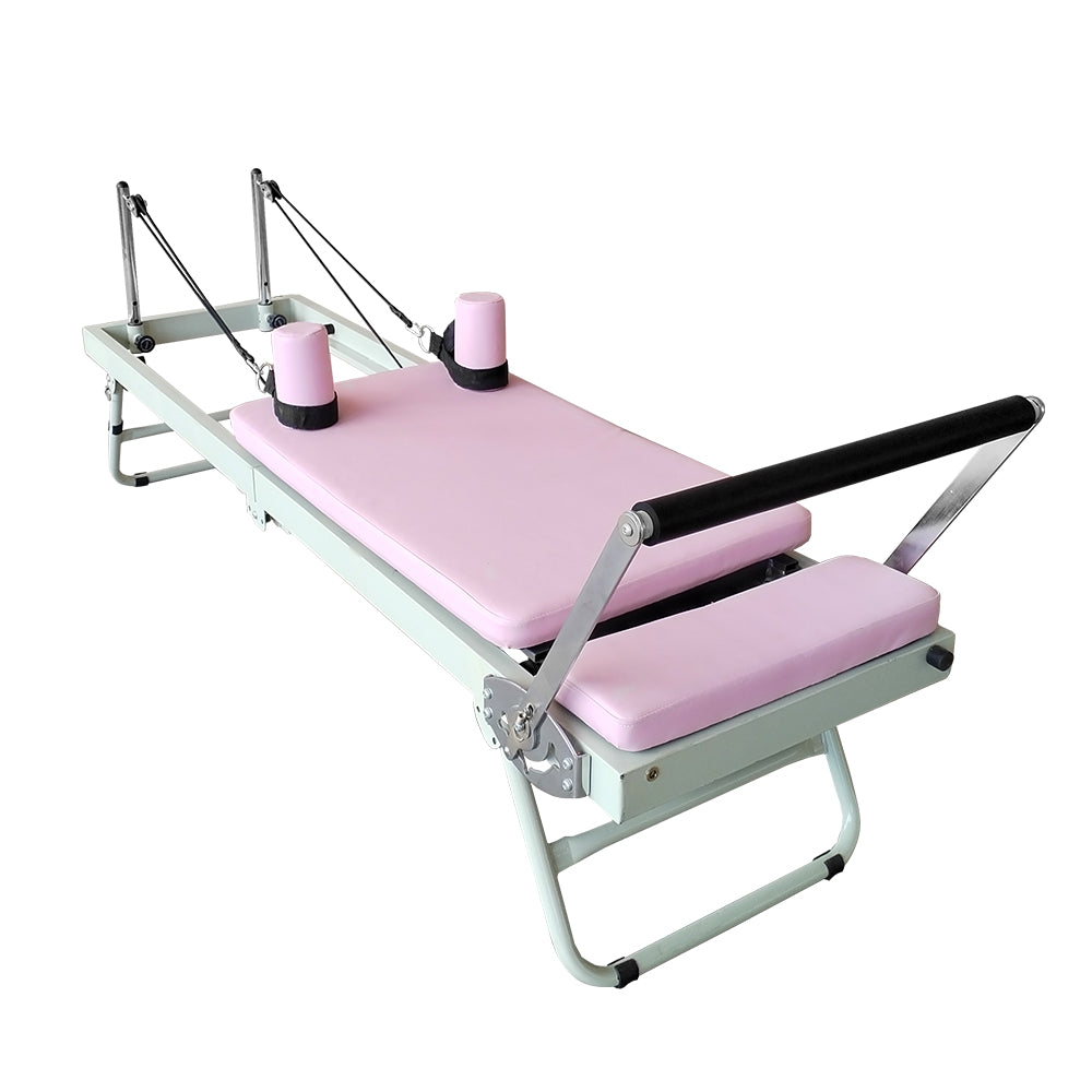 FLEXIO Multi-purpose Foldable Steel Frame Pilates Reformer Pilates Tables-Pink Home Gym