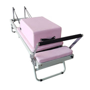 FLEXIO Multi-purpose Foldable Steel Frame Pilates Reformer Pilates Tables With Square Box - Pink Home Gym