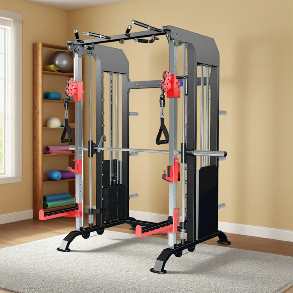 FITPRO Multi-Functional Home Gym Machine - 140kg Pin & Plate Loaded System, Adjustable Fly Handles - Black