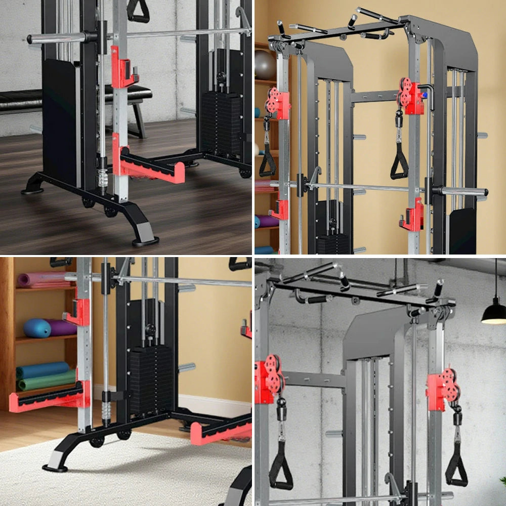 FITPRO Multi-Functional Home Gym Machine - 140kg Pin & Plate Loaded System, Adjustable Fly Handles - Black