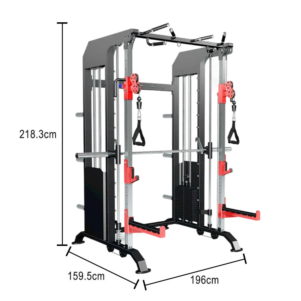 FITPRO Multi-Functional Home Gym Machine - 140kg Pin & Plate Loaded System, Adjustable Fly Handles - Black